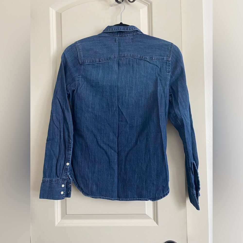 H&M Denim Button-Up Shirt size 2 - Picture 2 of 3